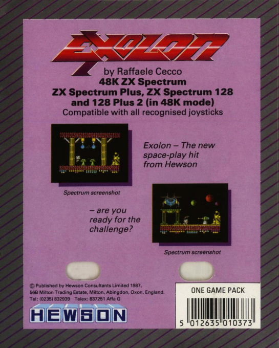 Exolon — Box back