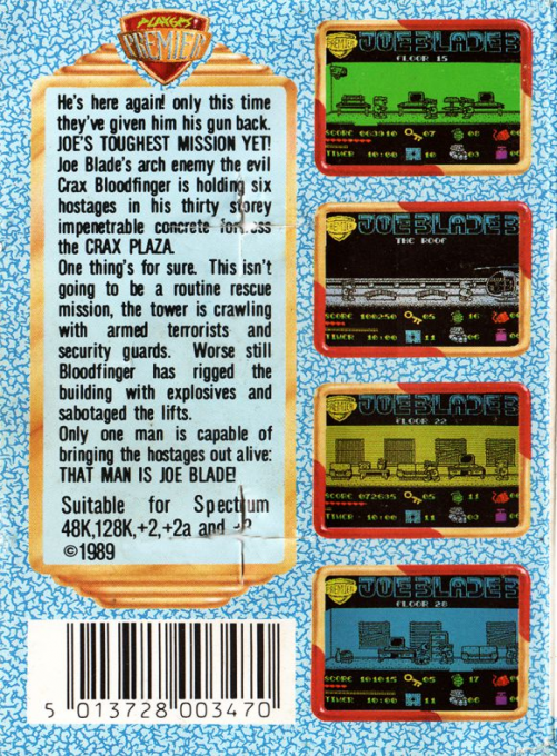 Joe Blade III — Box back