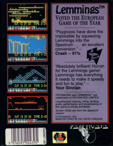 Lemmings — Box back