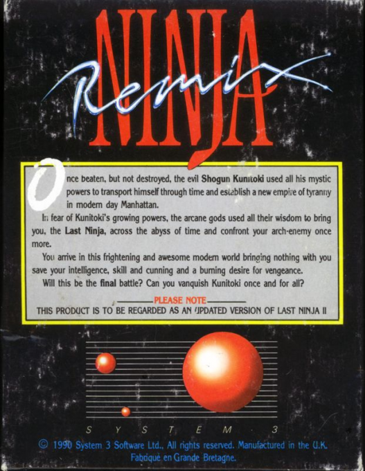 Ninja Remix — Box back