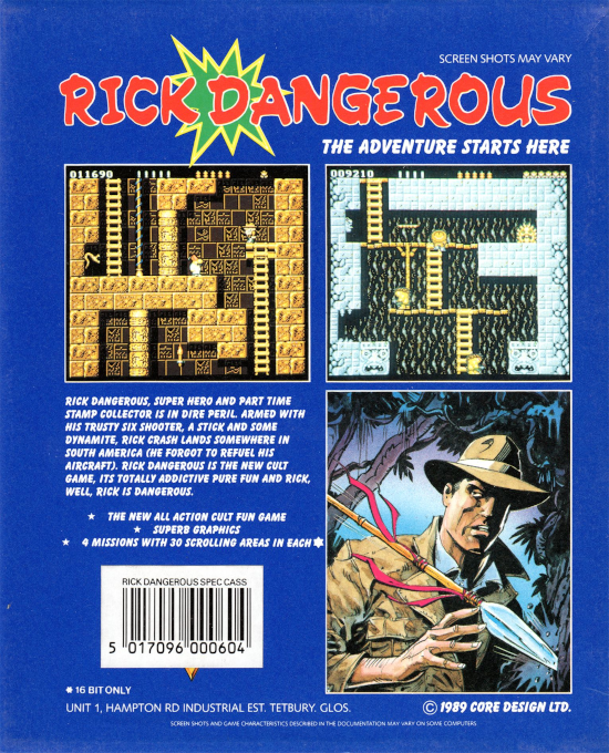 Rick Dangerous — Box back