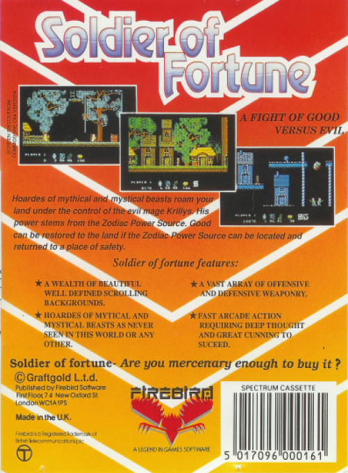 Soldier of Fortune — Box back