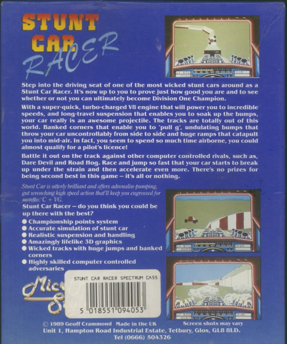 Stunt Car Racer — Box back