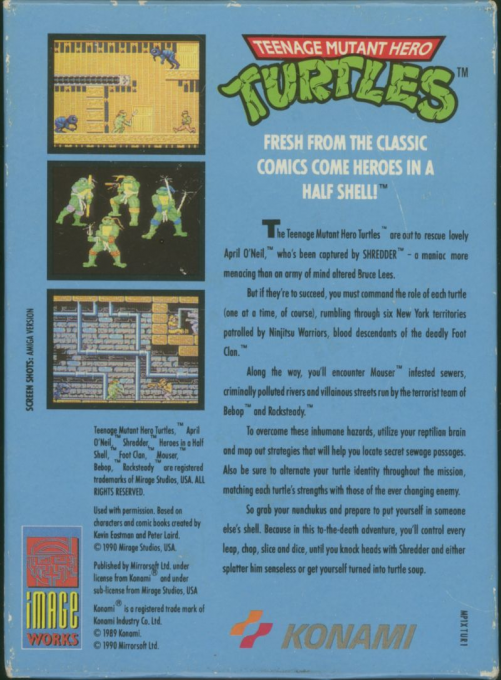 Teenage Mutant Hero Turtles — Box back