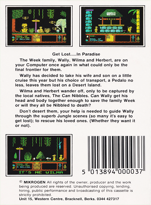 Three Weeks in Paradise — Box back