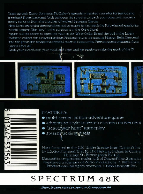 Zorro — Box back