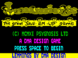 Lemmings — Title screen