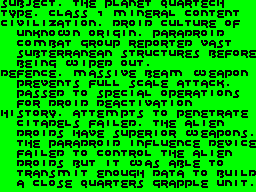 Quazatron — Title screen