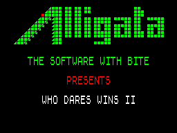 Who Dares Wins II — Title screen