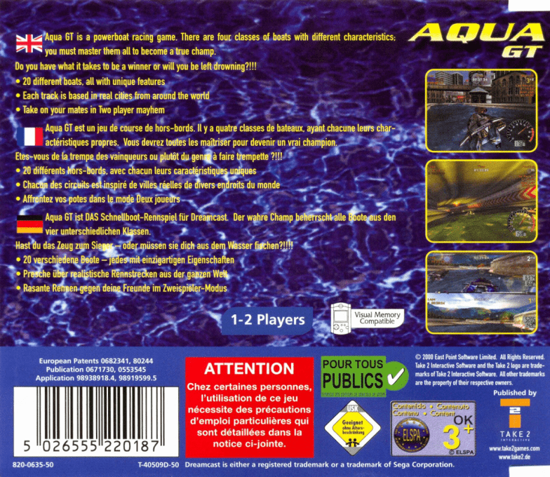 Aqua GT — Box back