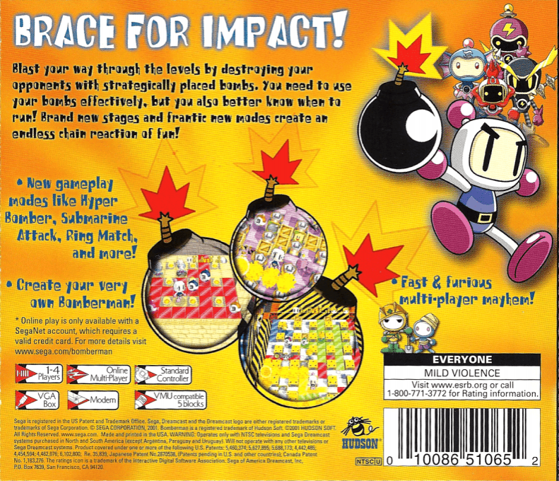 Bomberman Online — Box back