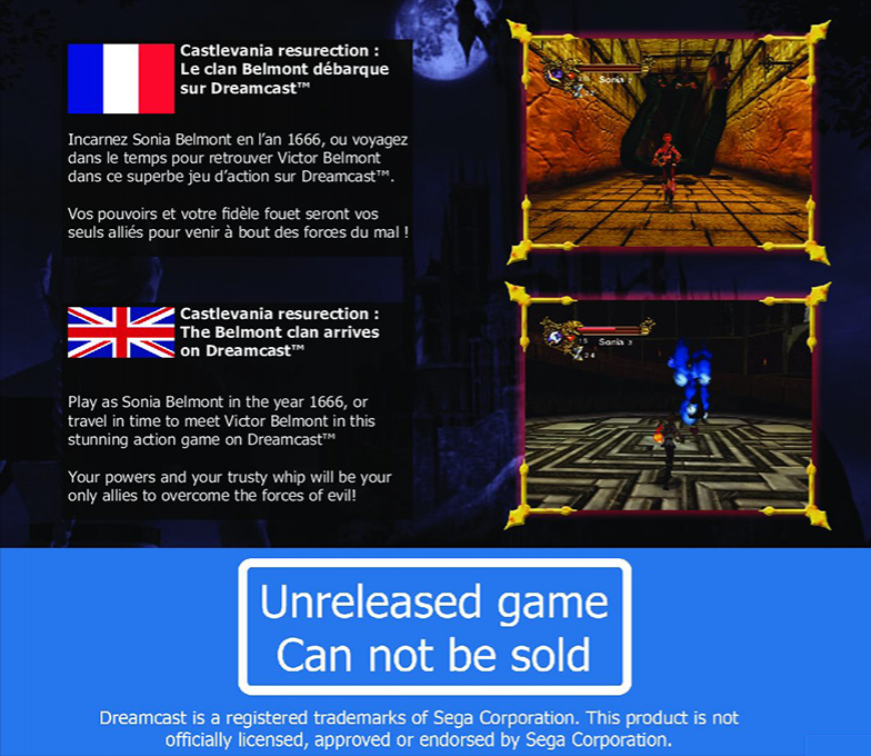 Castlevania : Resurrection — Box back