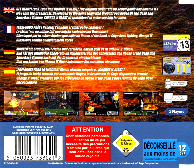 Charge 'N Blast — Box back