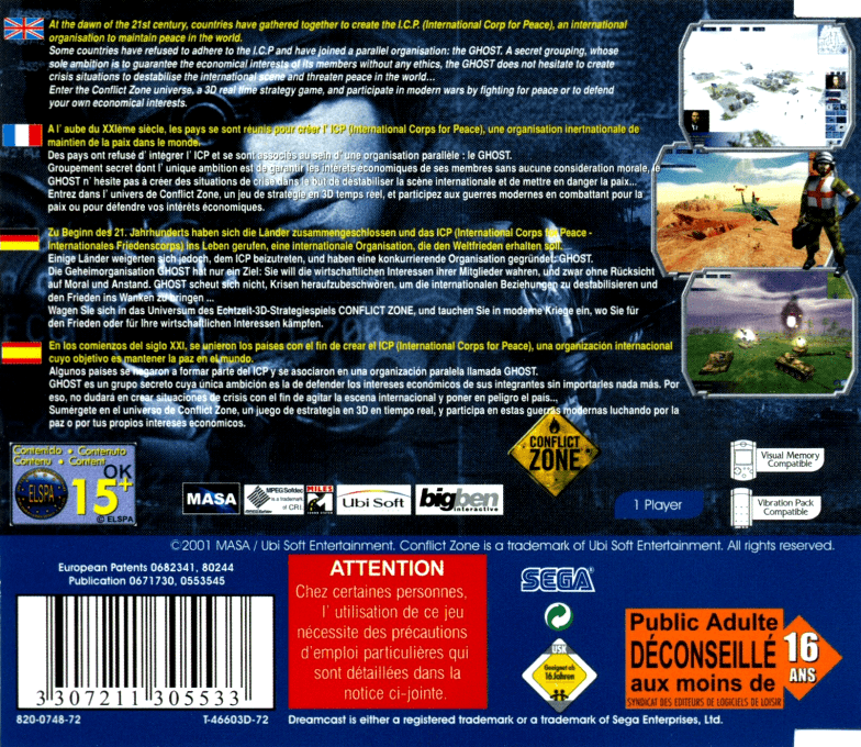 Conflict Zone — Box back