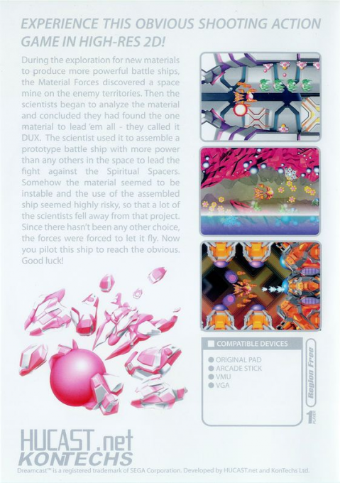 DUX — Box back