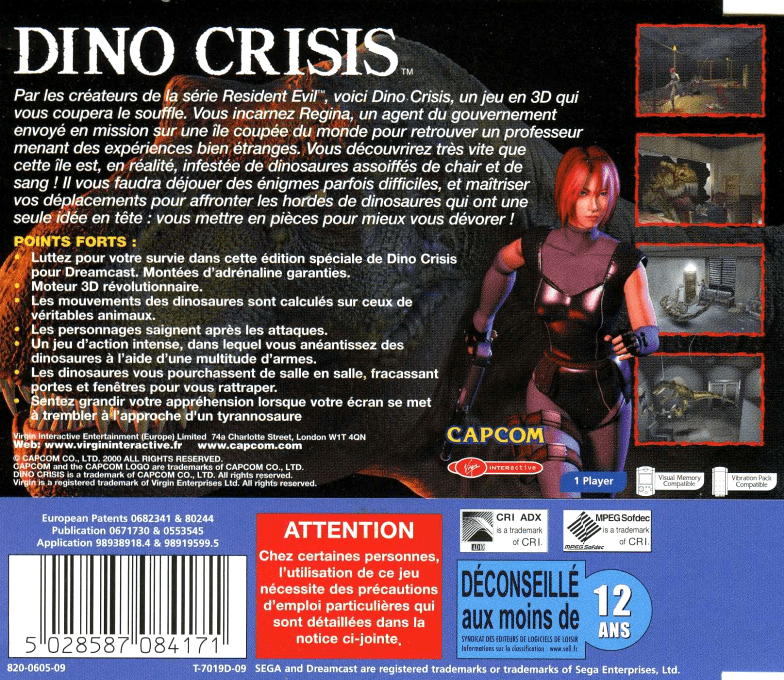 Dino Crisis — Box back