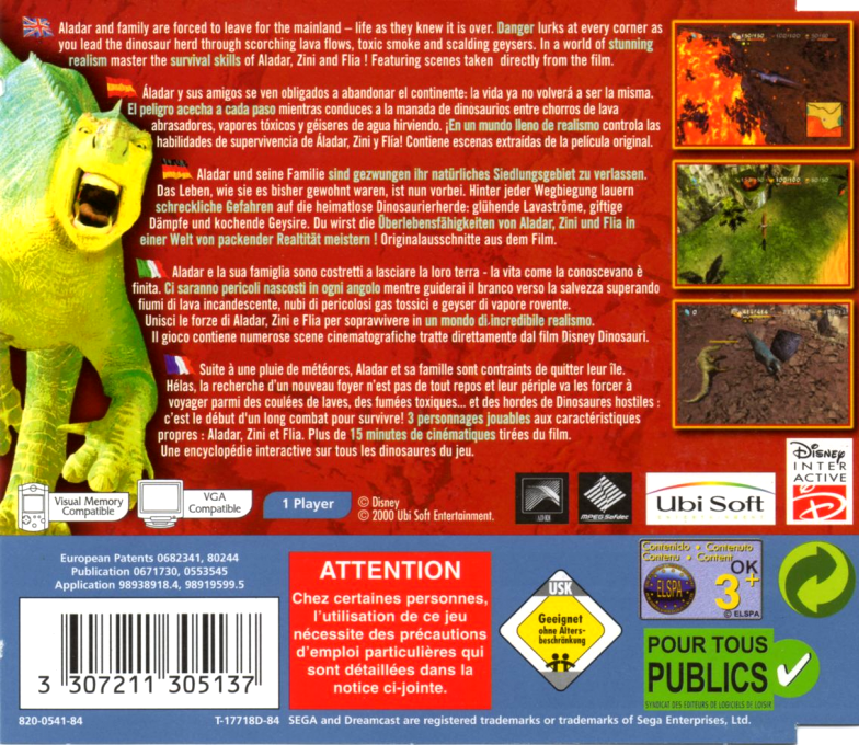 Disney's Dinosaur — Box back