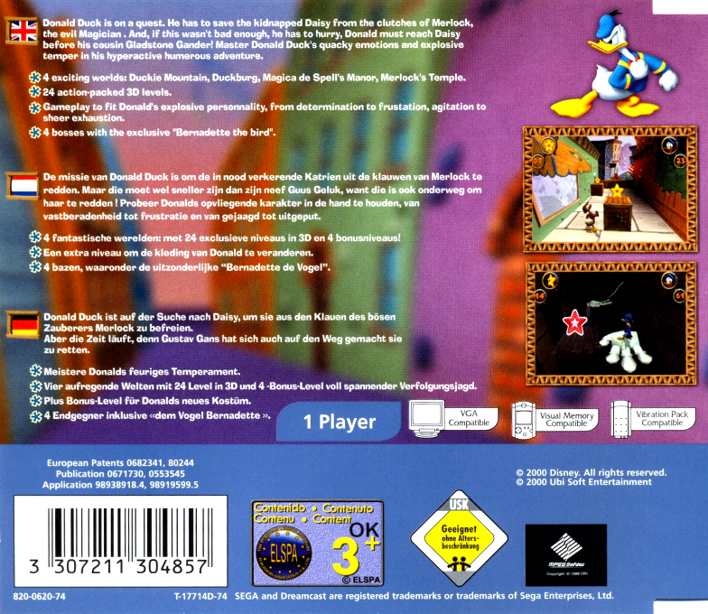 Disney's Donald Duck : Qu@ck Att@ck?*! — Box back