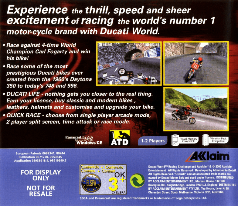 Ducati World — Box back
