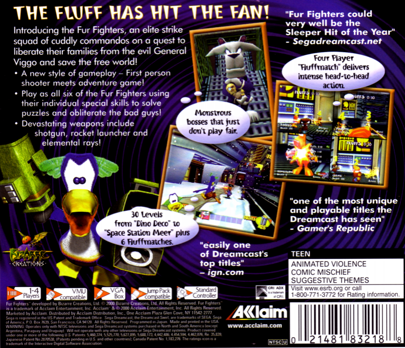 Fur Fighters — Box back