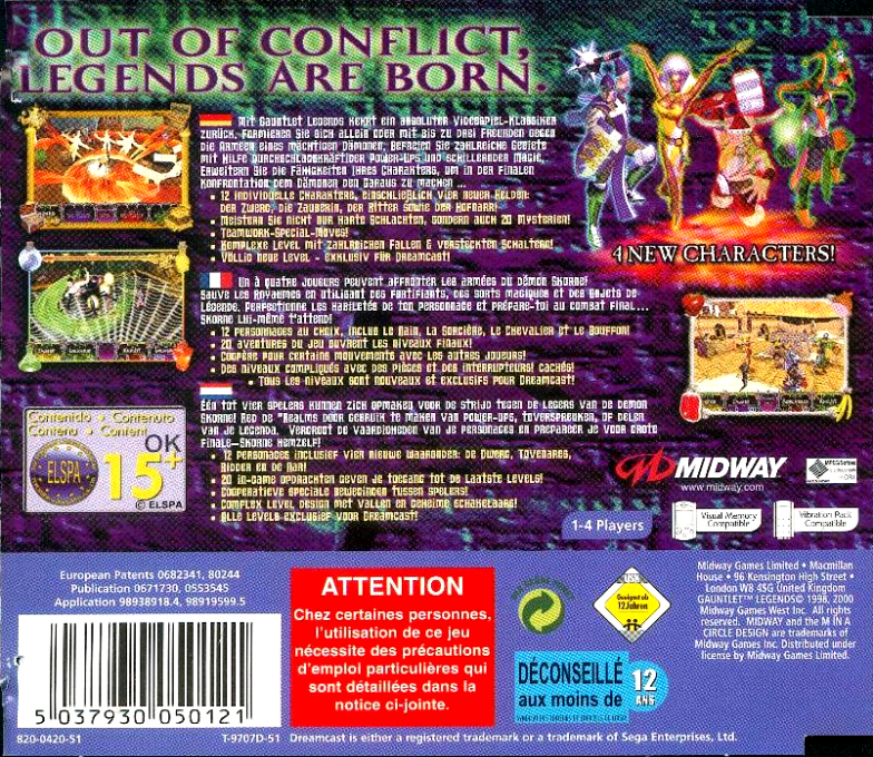 Gauntlet Legends — Box back