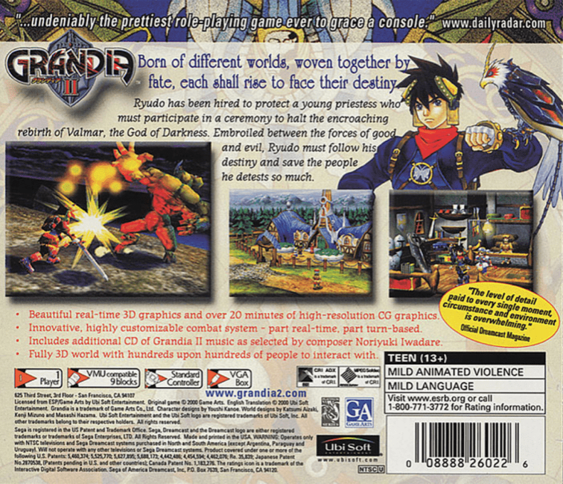 Grandia II — Box back