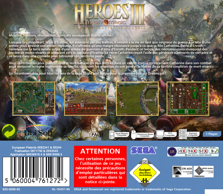 Heroes of Might and Magic III : The Restoration of Erathia — Box back