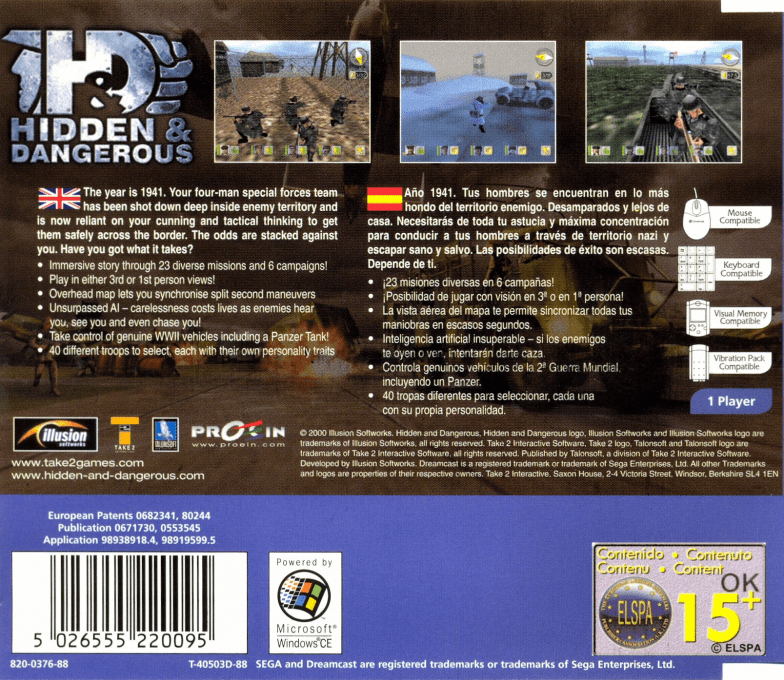 Hidden & Dangerous — Box back