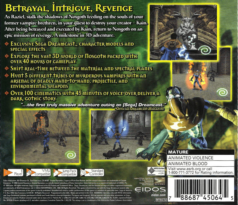Legacy of Kain : Soul Reaver — Box back