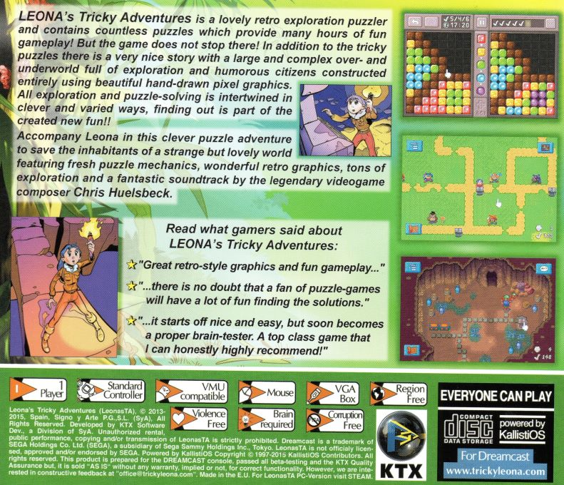 Leona's Tricky Adventures — Box back
