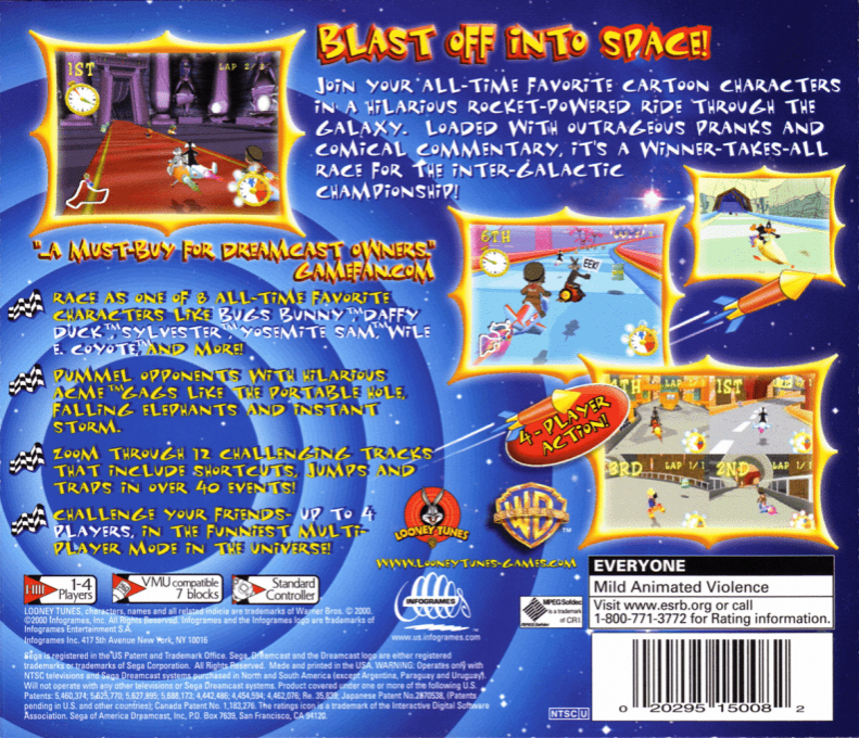 Looney Tunes : Space Race — Box back