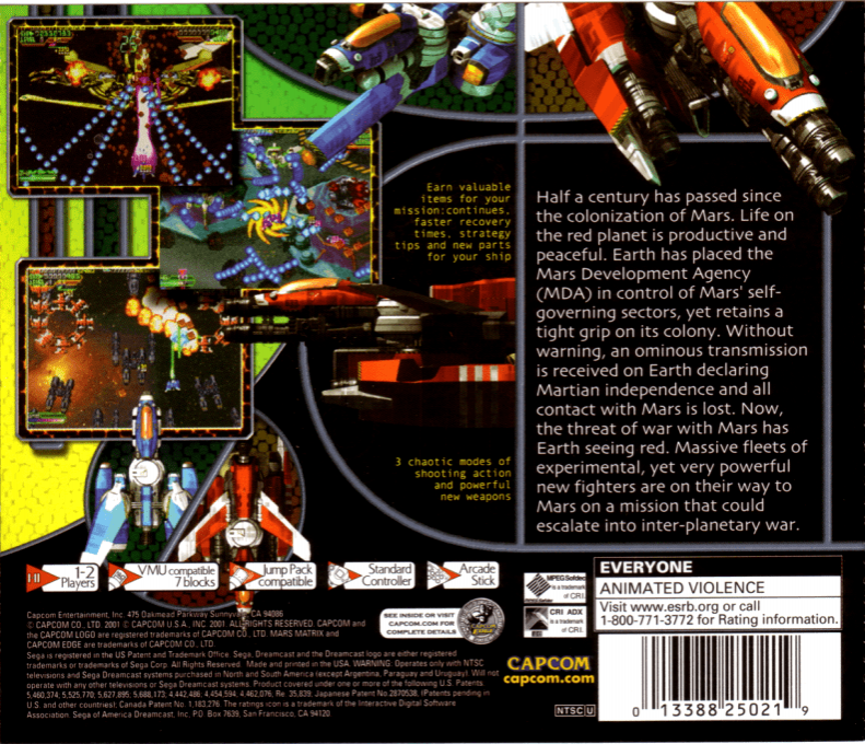 Mars Matrix — Box back