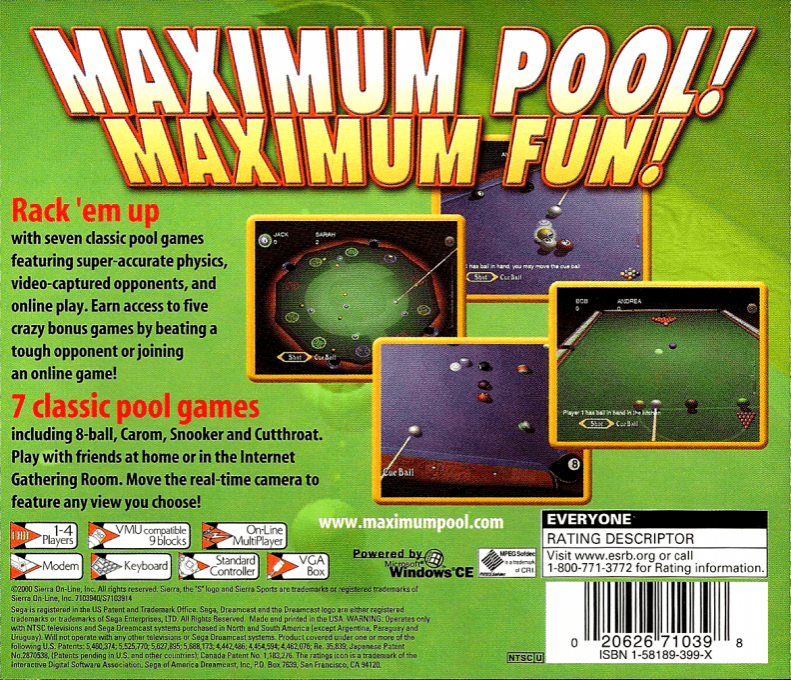 Maximum Pool — Box back