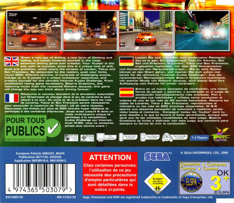 Metropolis Street Racer — Box back