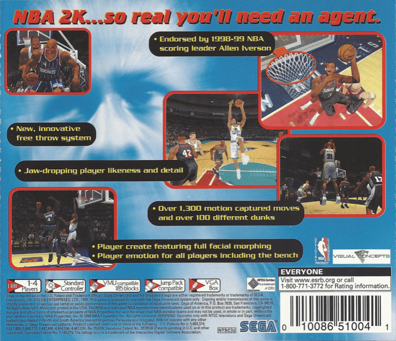 NBA 2K — Box back