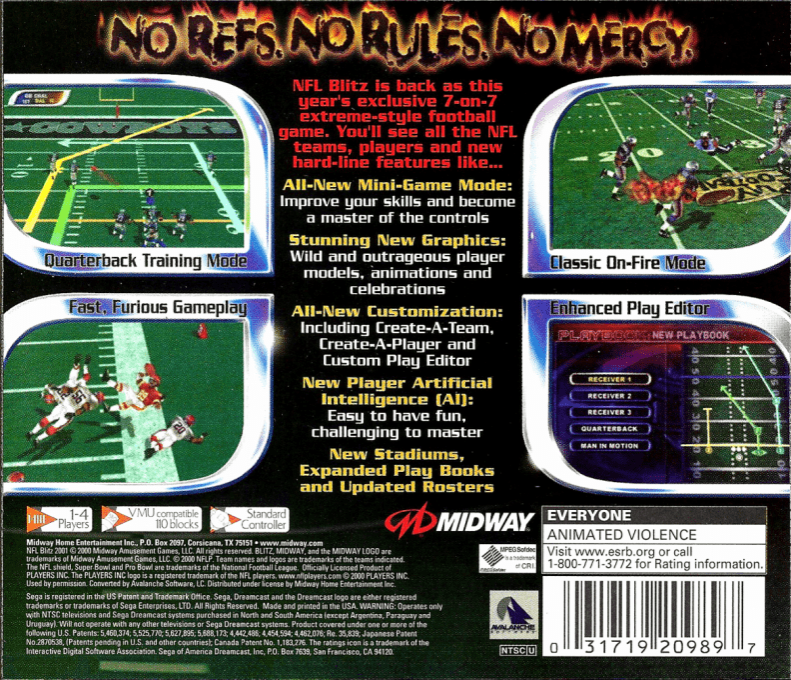 NFL Blitz 2001 — Box back