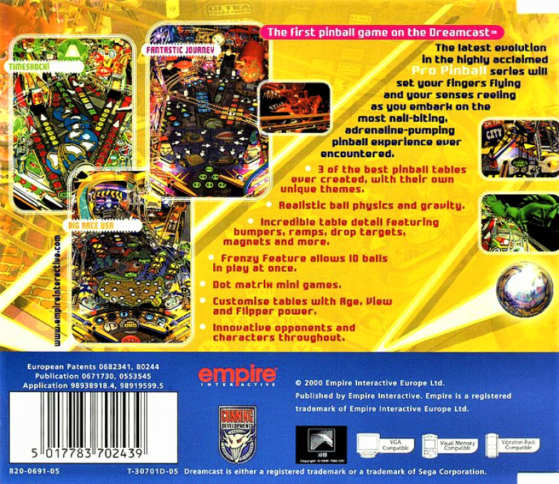Pro-Pinball Trilogy — Box back
