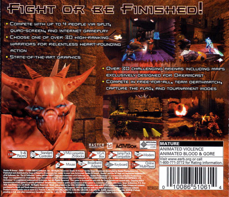 Quake III Arena — Box back