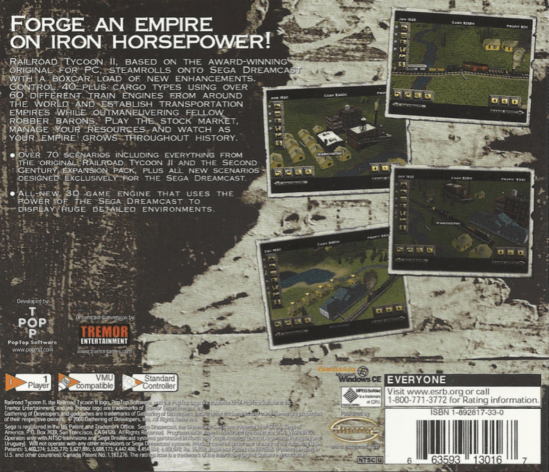 Railroad Tycoon II — Box back