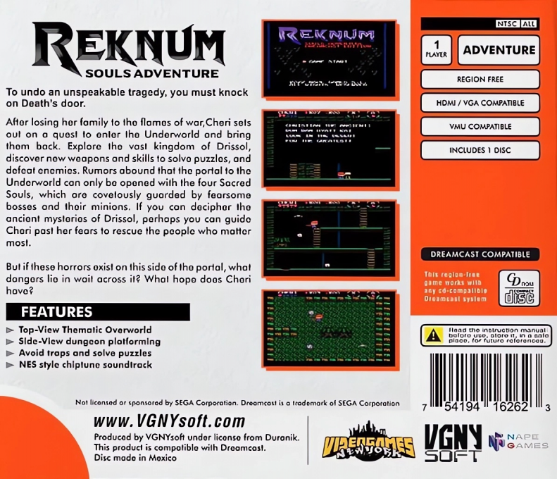 Reknum : Souls Adventure — Box back