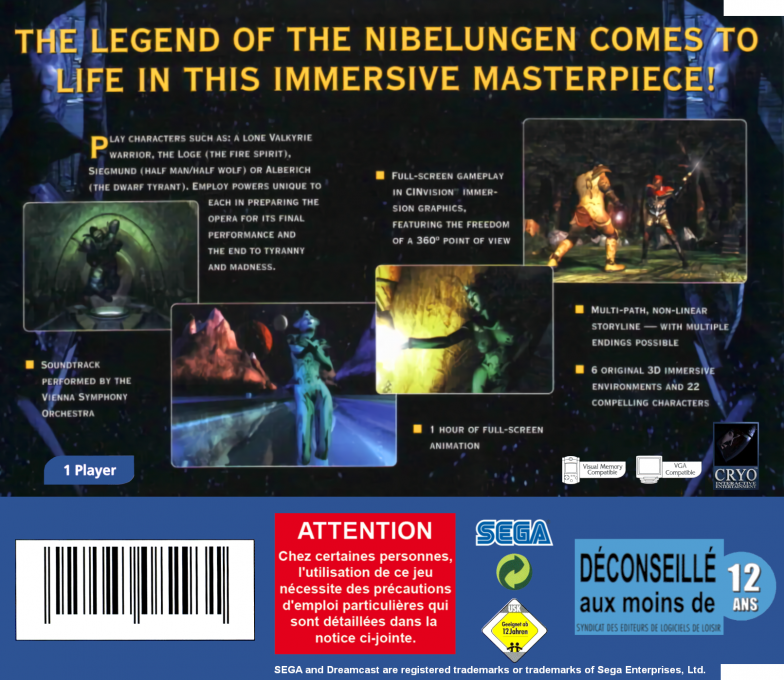 Ring : The Legend of the Nibelungen — Box back