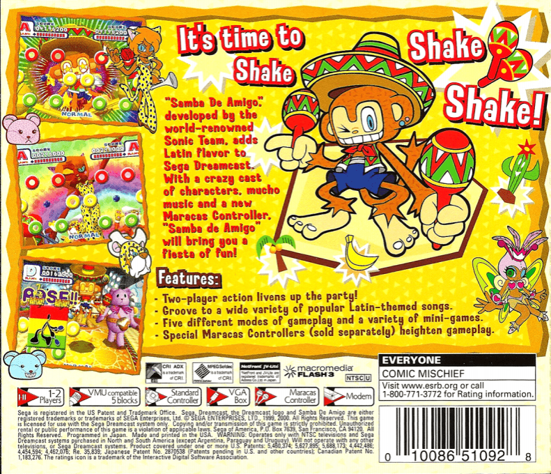 Samba de Amigo — Box back