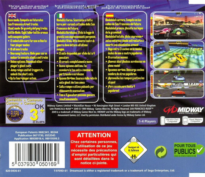 San Francisco Rush 2049 — Box back