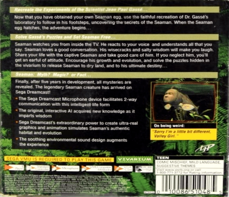 Seaman — Box back