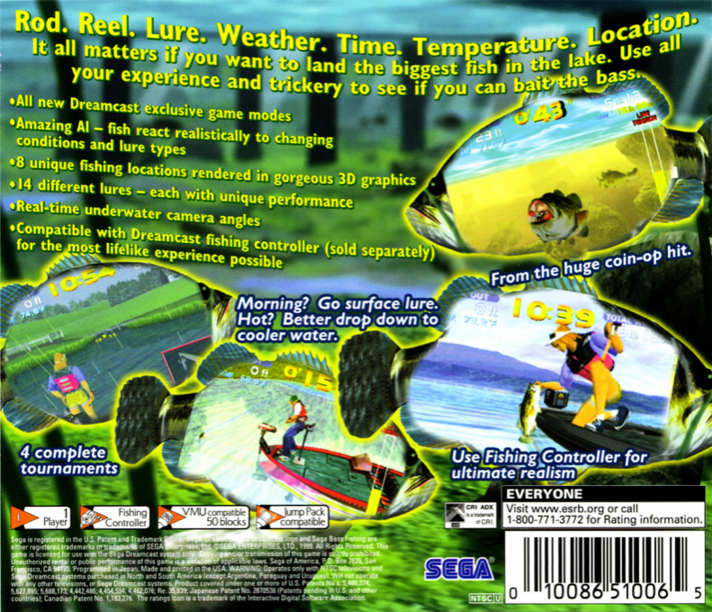Sega Bass Fishing — Box back