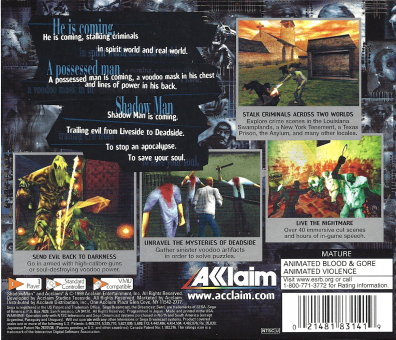 Shadow Man — Box back