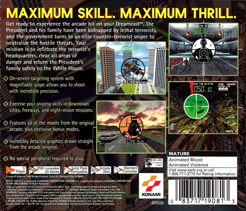 Silent Scope — Box back