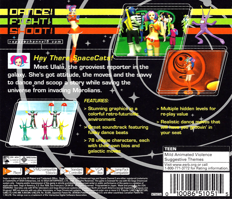 Space Channel 5 — Box back