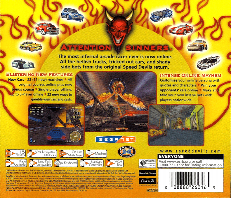 Speed Devils Online Racing — Box back