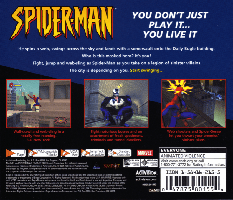 Spider-Man — Box back
